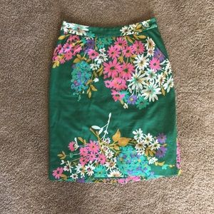 Anthropologie odille floral pencil skirt
